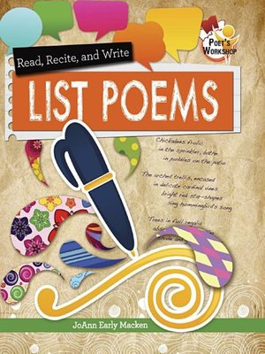 cover image of Read, Recite, and Write List Poems